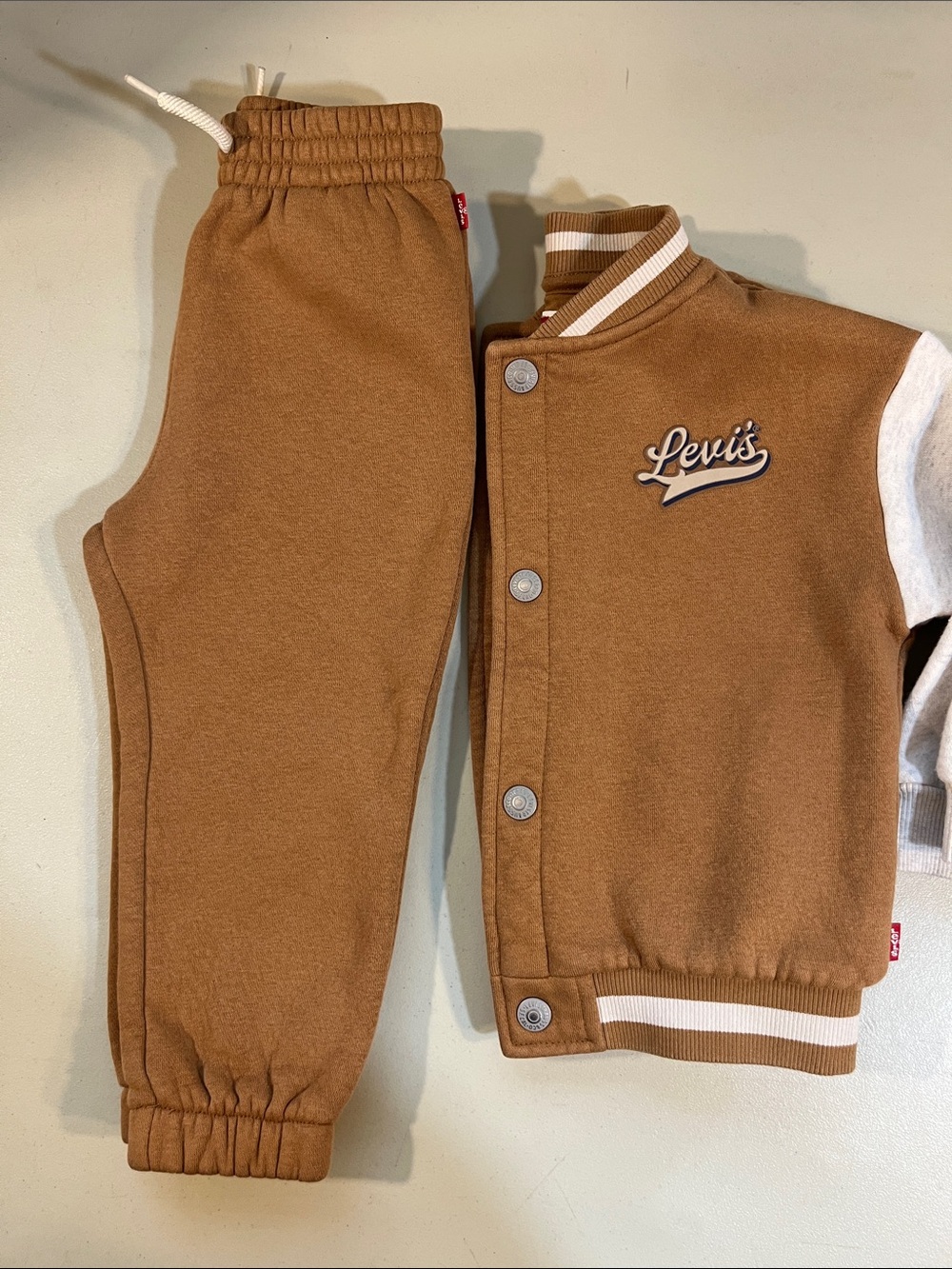 Levi's Kids Camel Brown Sweatpants & Jacket Set